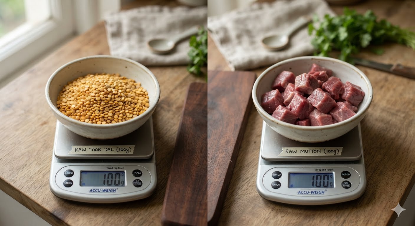 Toor Dal vs Mutton