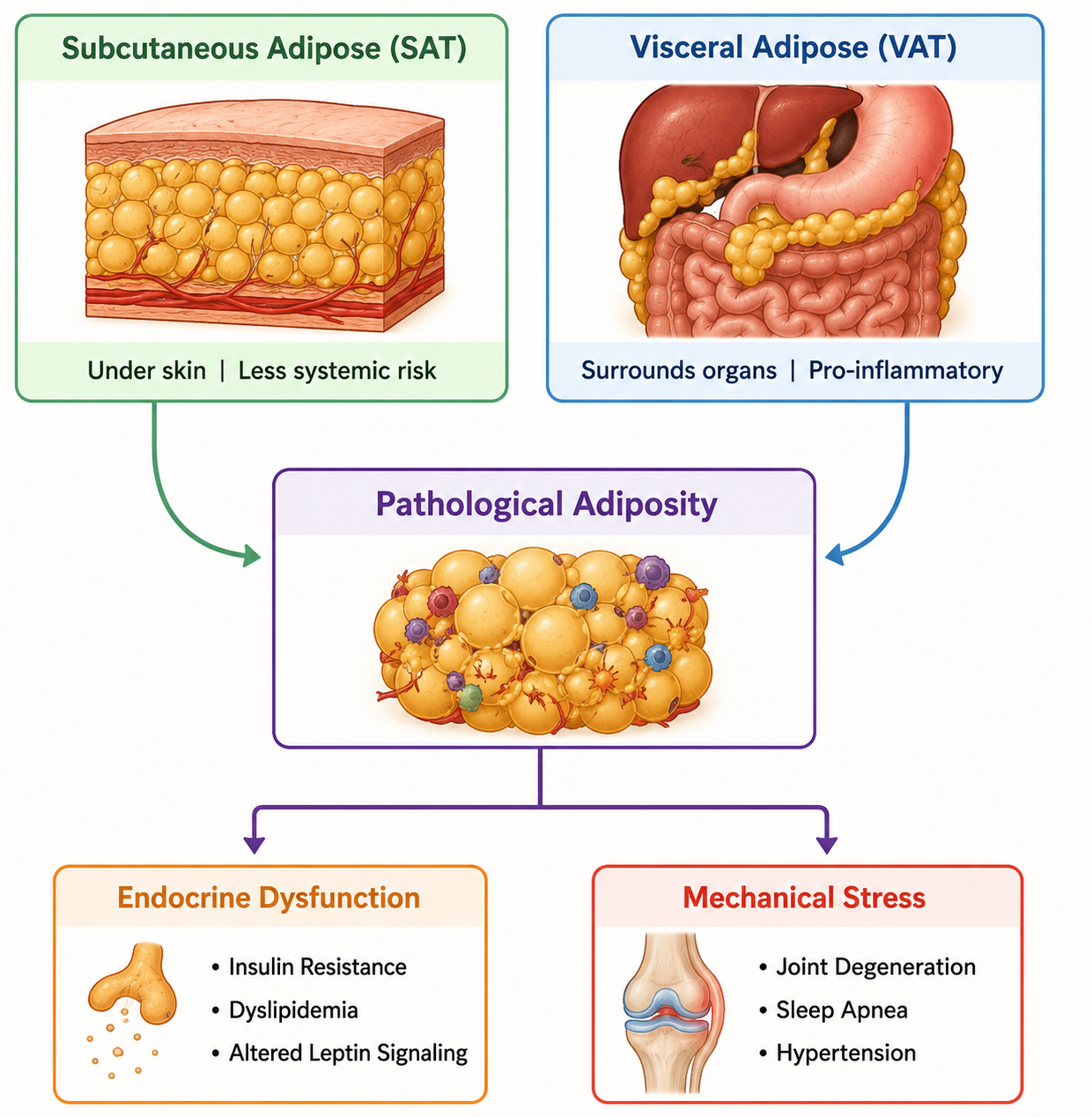 2 Types of Fat Depositions leading to Obesity