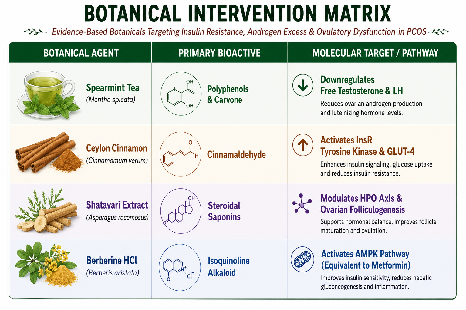 Botanicals Herbal Supplements for PCOS PMOS - Dosage and Best Time to Take