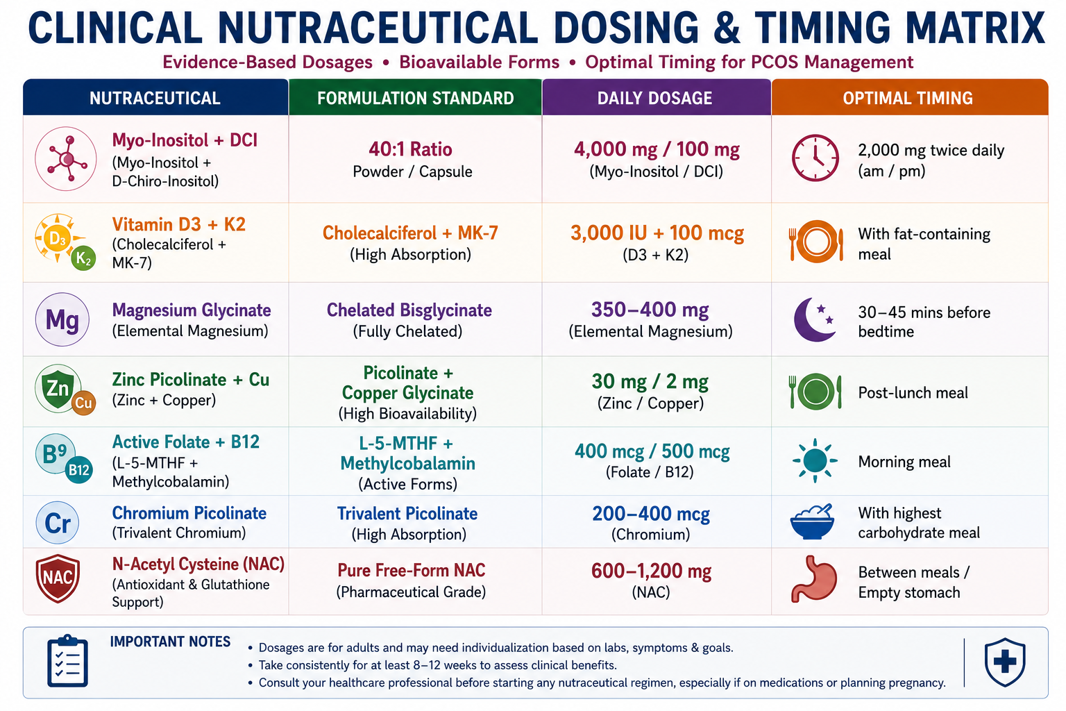 Supplements for PCOS PMOS - Dosage and Best Time to Take Supplements for PCOS