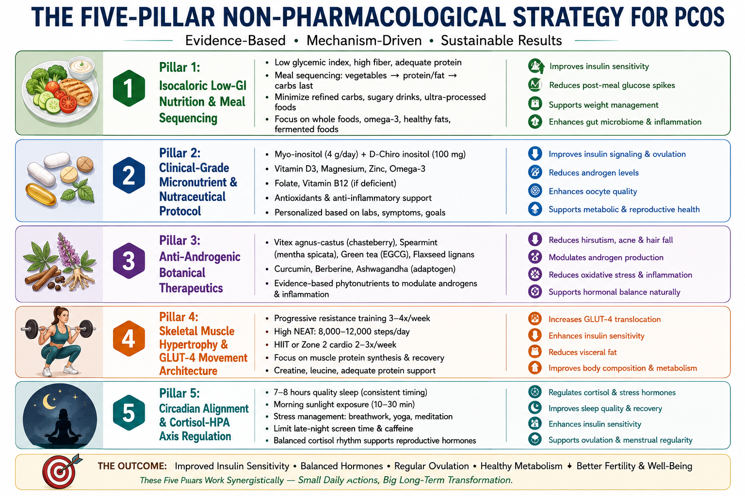 Summary of All Strategies and Interventions for Management of PCOS PMOS