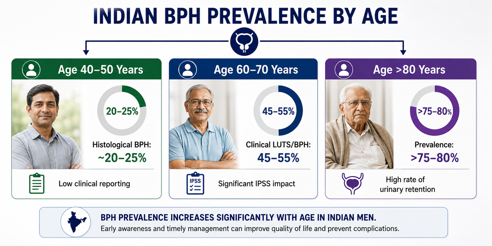 BPH in Indians - Prevalaence by Age Groups