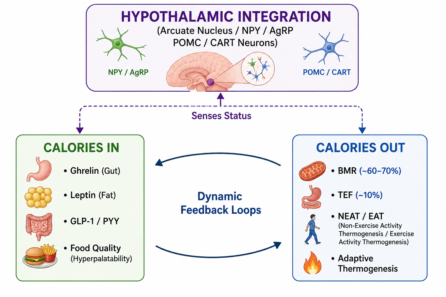 Calorie In - Calorie Out is tightly governed by Nervous System