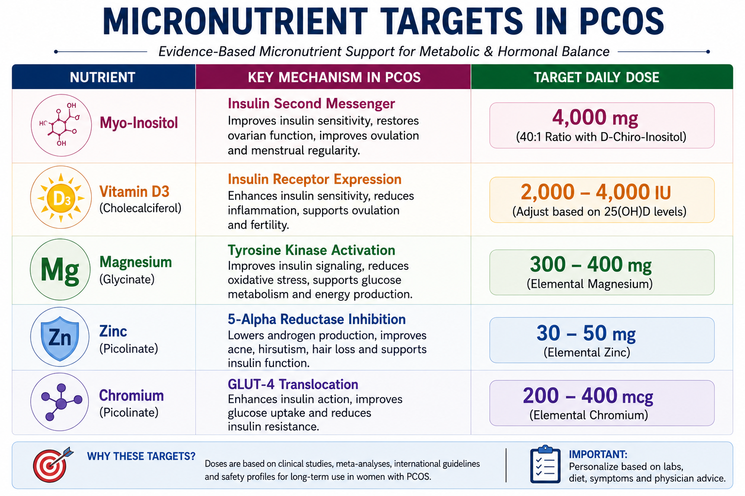 Micronutrients and Supplements NEEDED for PCOS PMOS
