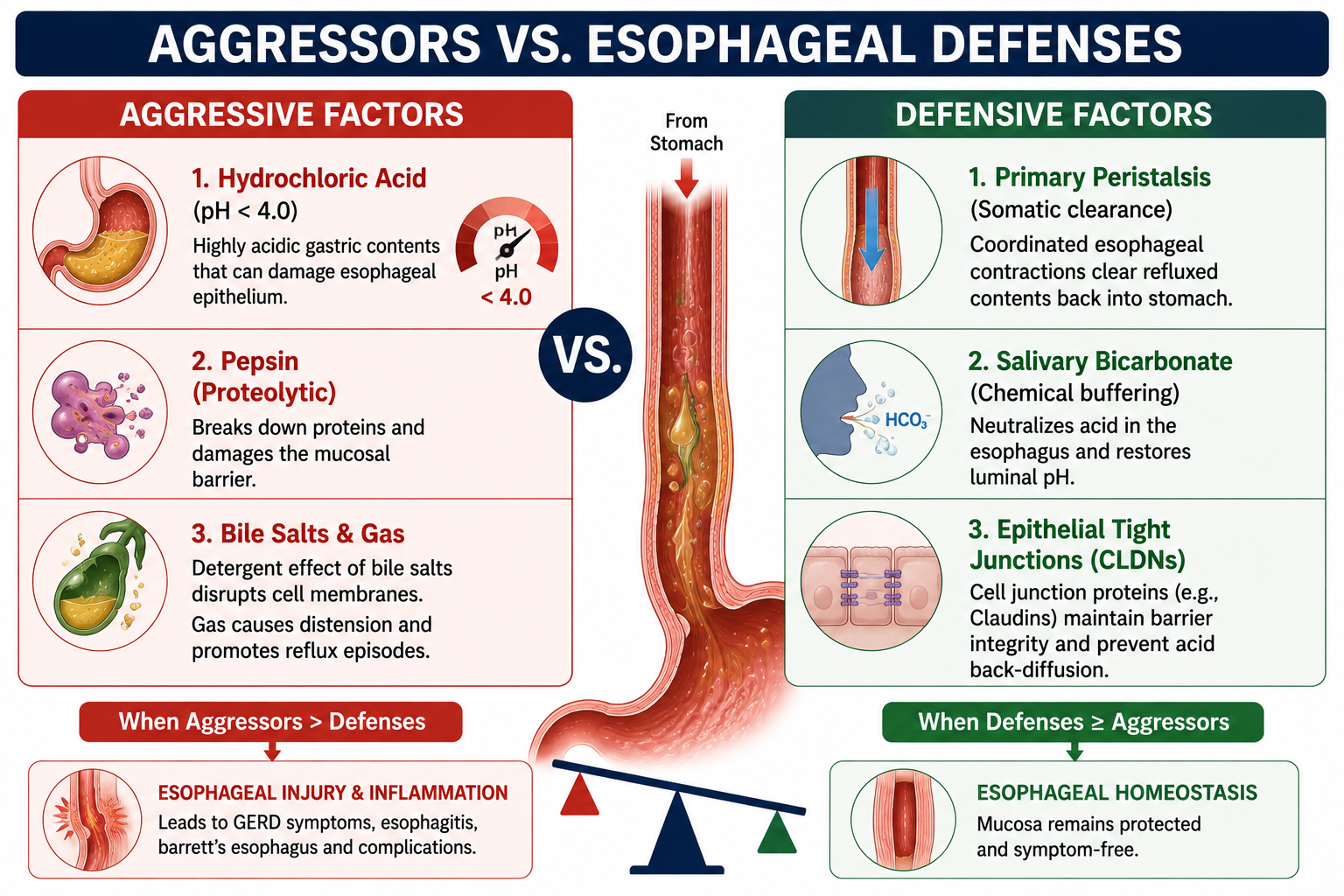 Oesophageal defense mechanisms